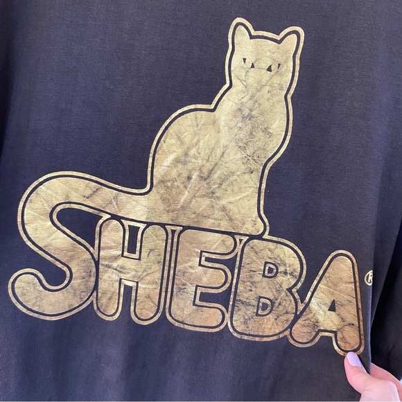 Vintage Sheba Single Stitch Cat Food Metallic USA Logo Shirt T-Shirt Rare Grey - Picture 6 of 13